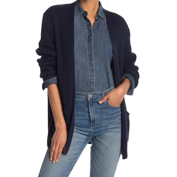 Madewell Navy Blue Cardigan Women’s Small 100% Cotton Quiet Luxury Normcore - Picture 1 of 16